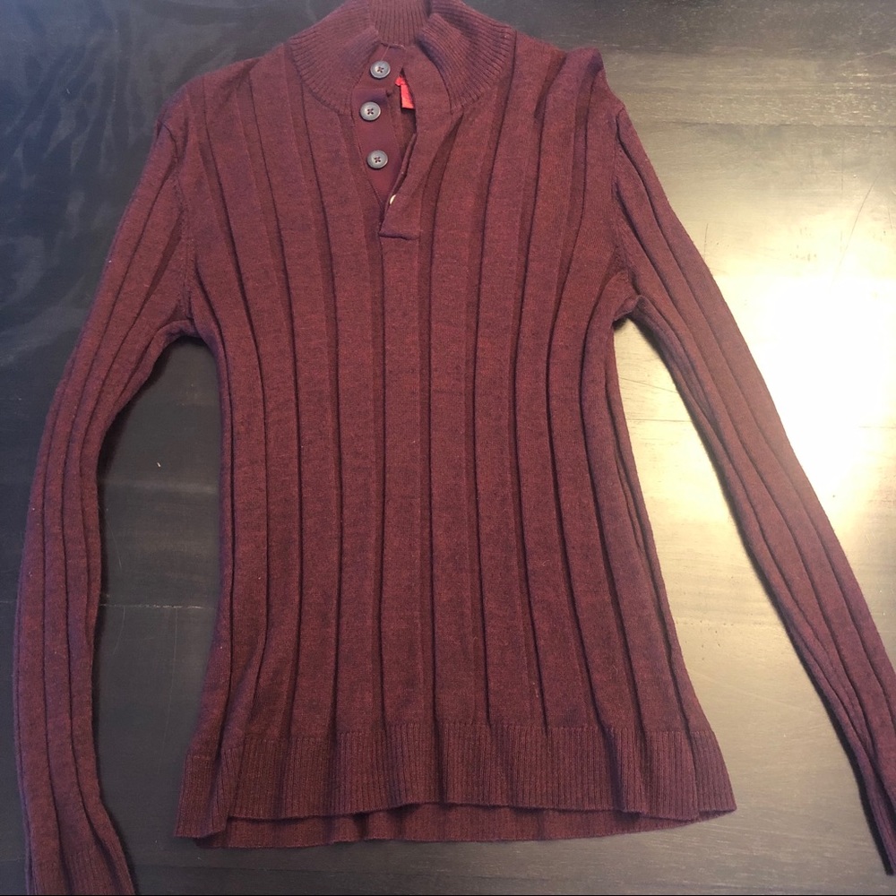Alfani Burgundy Mock Turtleneck Sweater - Picture 3 of 6